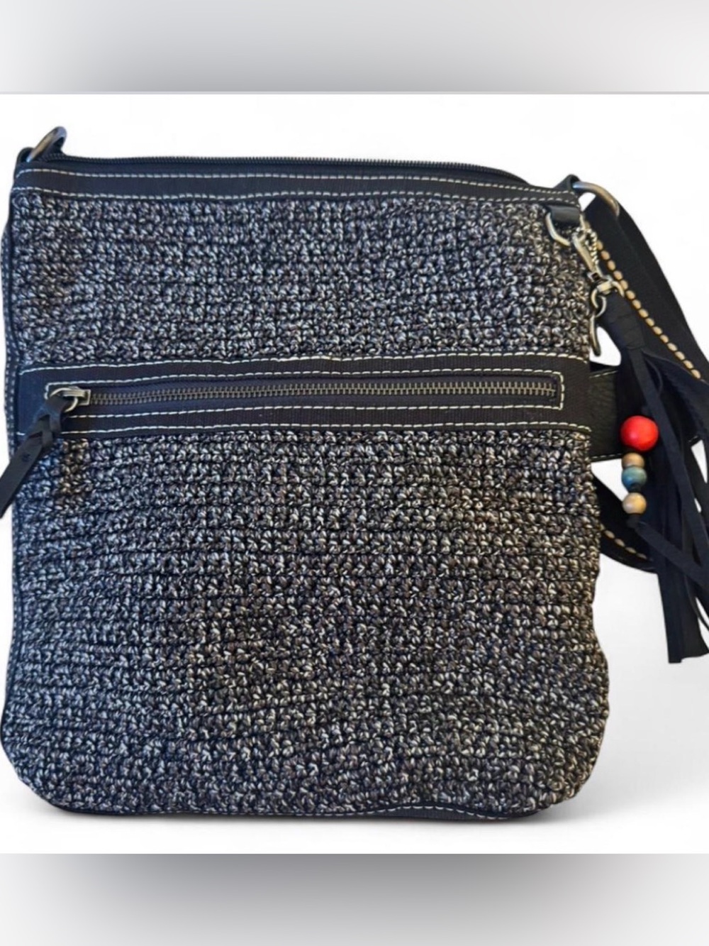 The Sak Sequoia Woven Crossbody/Hobo Bag w/Keychain Accent NWOT